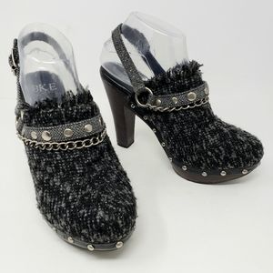 BKE Sole Vintage 90’s Mule Clog Chain Heels 8